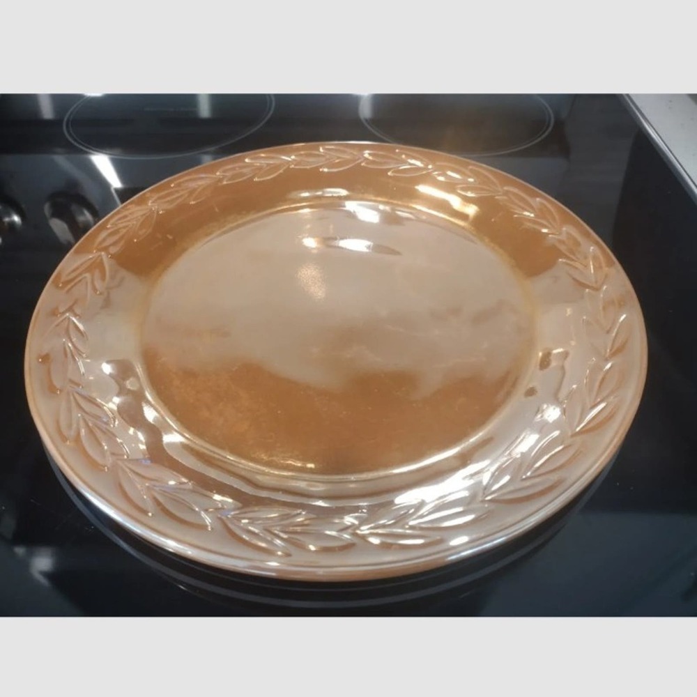 Vintage Fire King Anchor Hocking Peach Luster Laurel Dinner Plate 9in